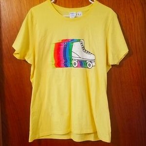 Yellow rollerskate tee